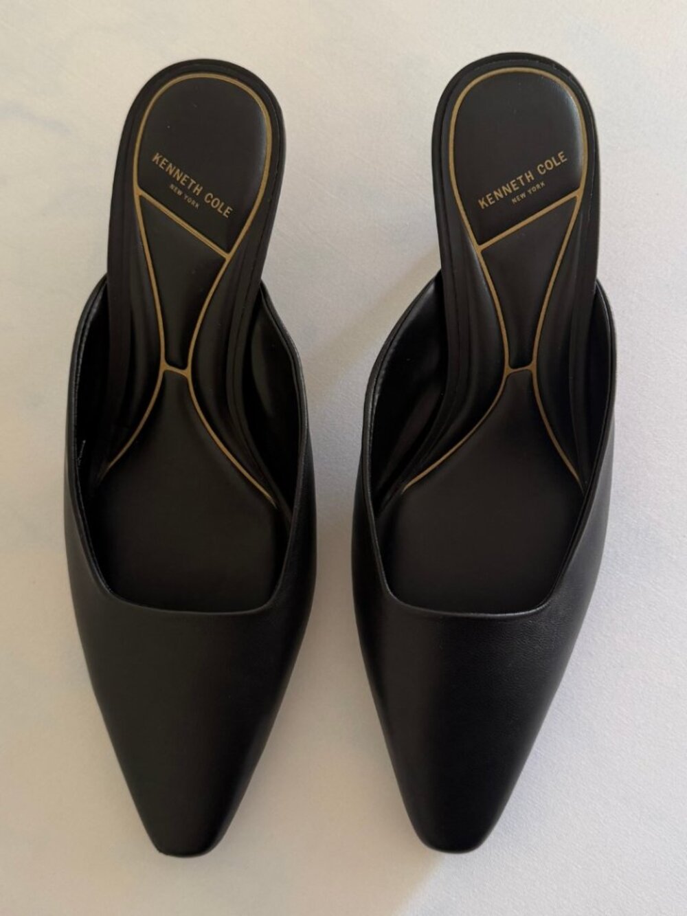 Kenneth Cole Black Slip On Margo Mule Kitten Heels